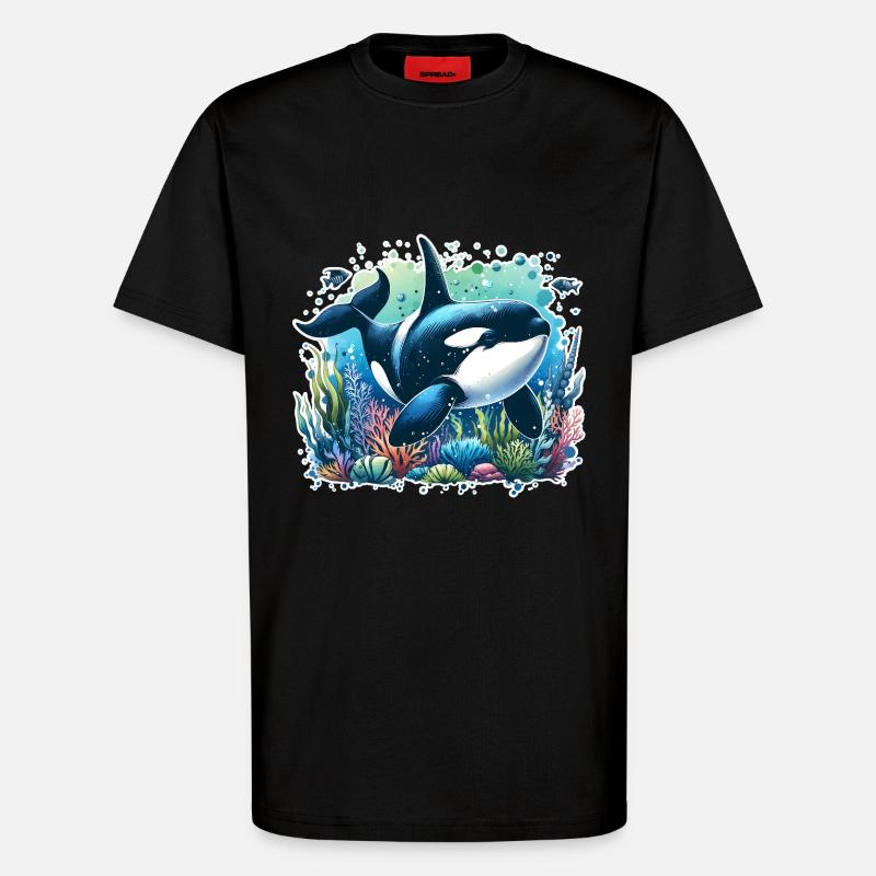 Orca Schwertwal - T-Shirt - made by SPREAD - SOLID BLACK