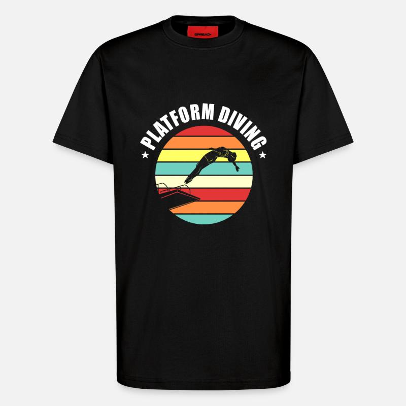 Plateforme Plongée Plongée Plongée - T-shirt bio décontracté fabriqué en UE - SOLID BLACK