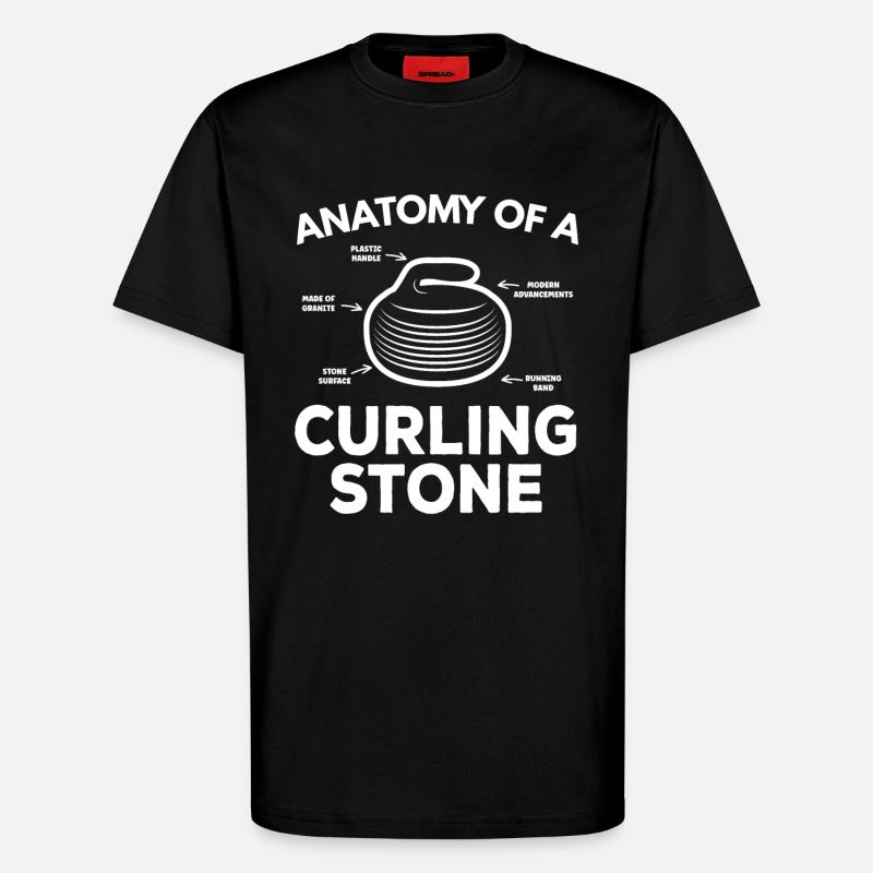 Curling Stein - T-Shirt - made by SPREAD - SOLID BLACK