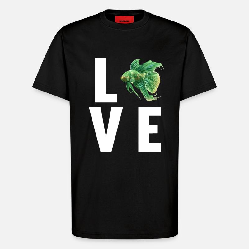 Bettas Betta Poisson Betta - T-shirt bio décontracté fabriqué en UE - SOLID BLACK