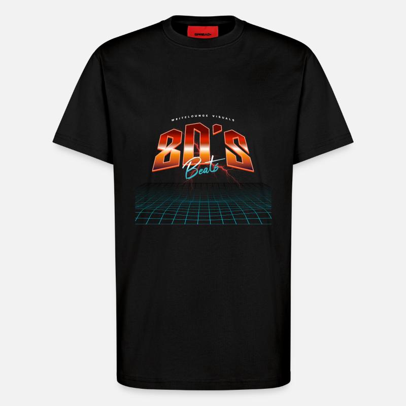 Neon Synthwave 80s Beats - T-Shirt - made by SPREAD - SOLID BLACK