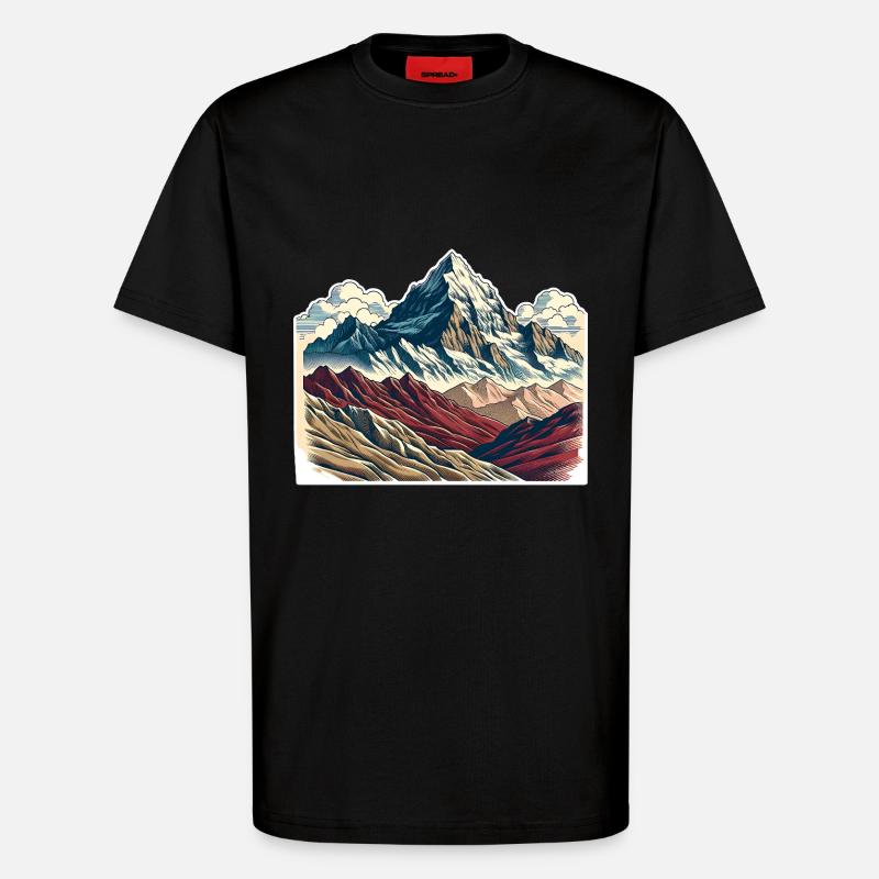 Berge - T-Shirt - made by SPREAD - SOLID BLACK