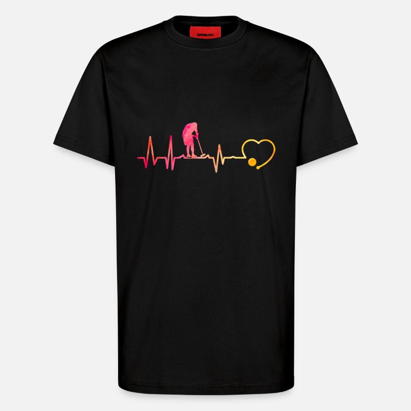Krocket Herzschlag - T-Shirt - made by SPREAD - SOLID BLACK