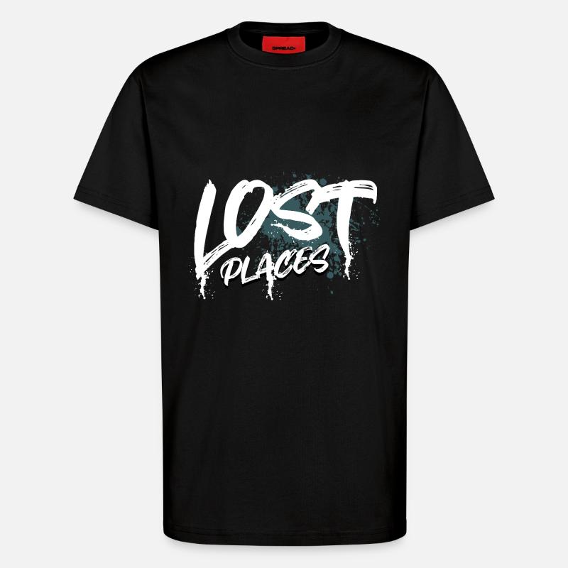 Lieux perdus - T-shirt bio décontracté fabriqué en UE - SOLID BLACK