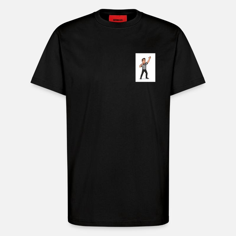 Sifflet de dessin animé de l’arbitre - T-shirt bio décontracté fabriqué en UE - SOLID BLACK