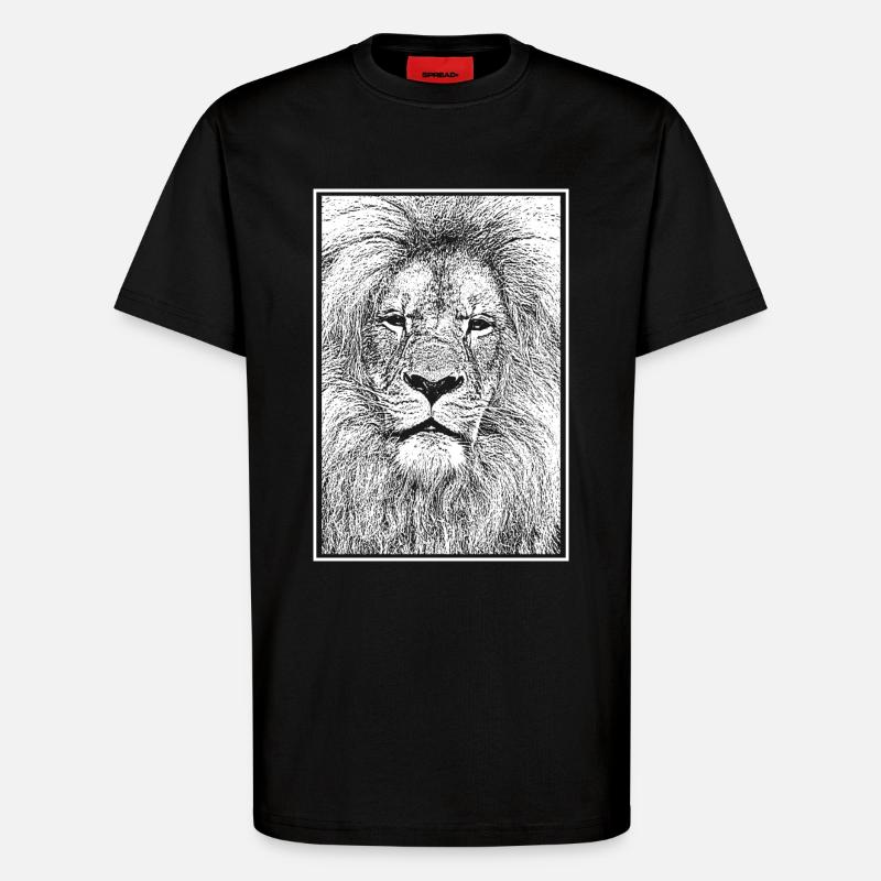 Prächtiger Löwe - T-Shirt - made by SPREAD - SOLID BLACK