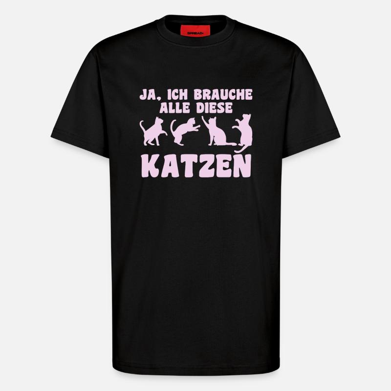 Katze Tier Katzen Geschenk - T-Shirt - made by SPREAD - SOLID BLACK