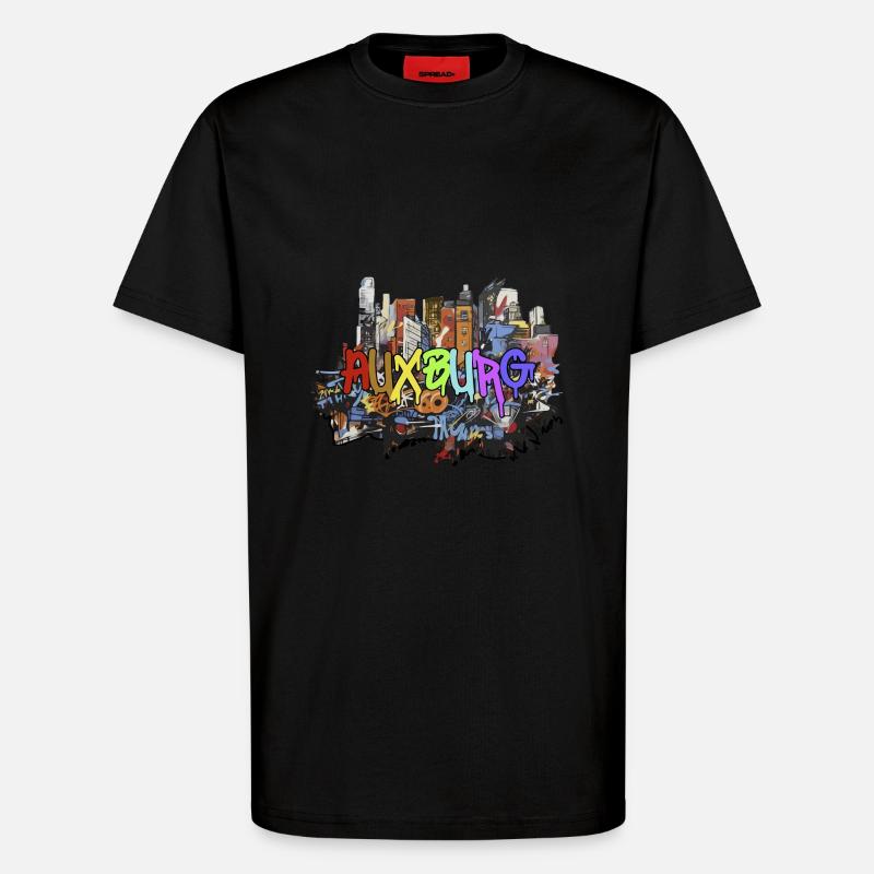 Augsburg in Graffiti Design Geschenk - T-Shirt - made by SPREAD - SOLID BLACK