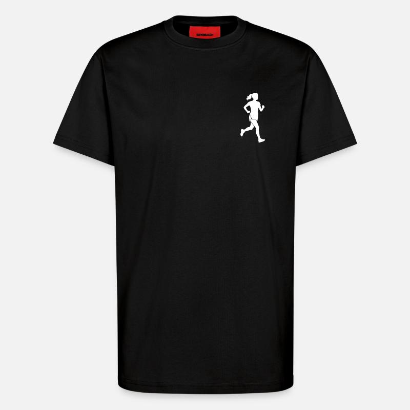 Runner Silhouette Jogging & Marathon Training - T-Shirt - made by SPREAD - SOLID BLACK