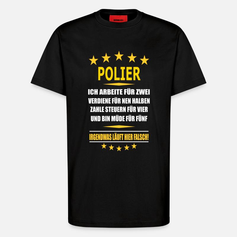 POLIER - T-Shirt - made by SPREAD - SOLID BLACK