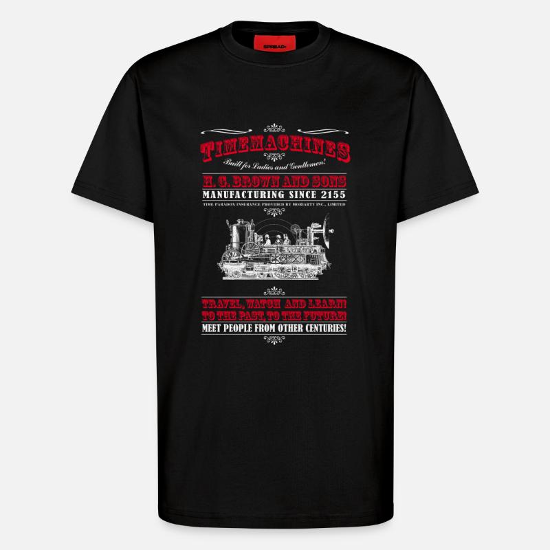 Time Machines (light) - T-Shirt - made by SPREAD - SOLID BLACK