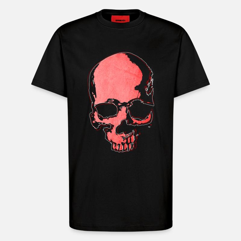 Roter Schädel - T-Shirt - made by SPREAD - SOLID BLACK