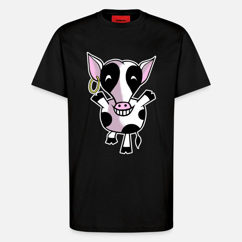 Glückliche Kuh - T-Shirt - made by SPREAD - SOLID BLACK