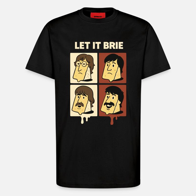 Let It Brie Cheese Quartett - T-Shirt - made by SPREAD - SOLID BLACK