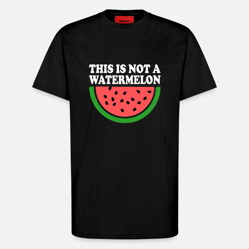 THIS IS NOT A WATERMELON - T-shirt bio décontracté fabriqué en UE - SOLID BLACK