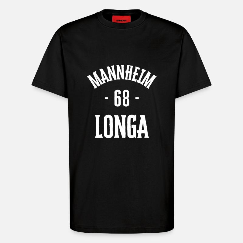 Mannheim 68 Longa - T-Shirt - made by SPREAD - SOLID BLACK