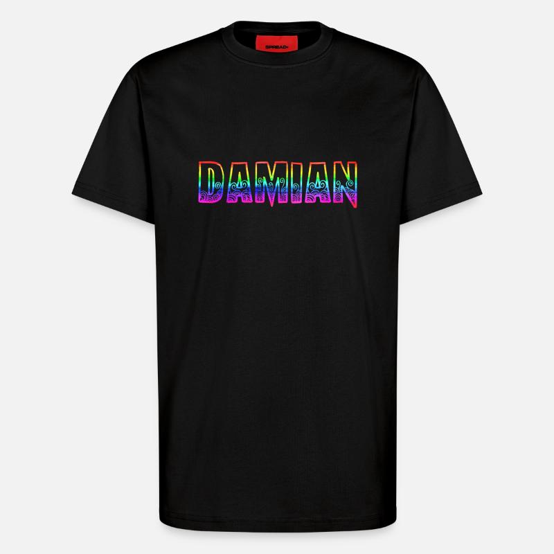 damian rs regenbogen - T-Shirt - made by SPREAD - SOLID BLACK
