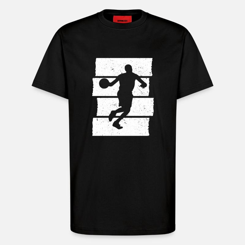 Basketteur de basket-ball Sunset - T-shirt bio décontracté fabriqué en UE - SOLID BLACK