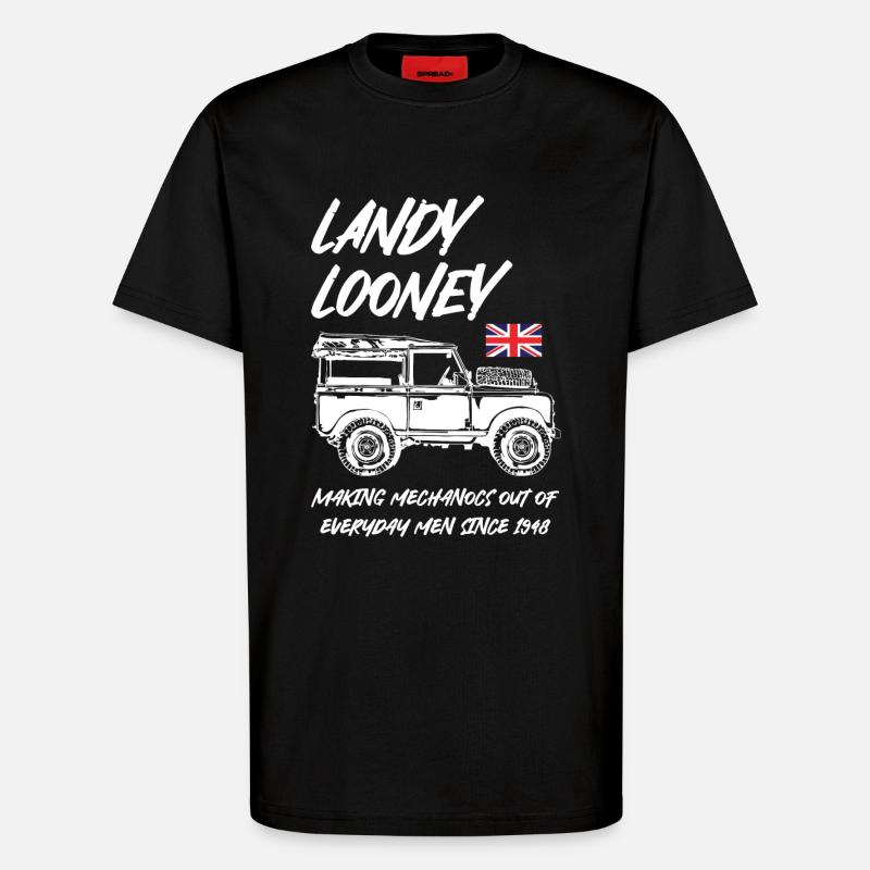 Landy Looney Mechanics - T-Shirt - made by SPREAD - SOLID BLACK