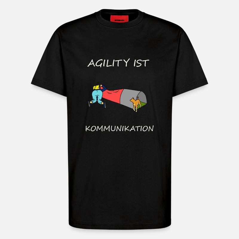 Agility is - communication - T-Shirt - made by SPREAD - SOLID BLACK