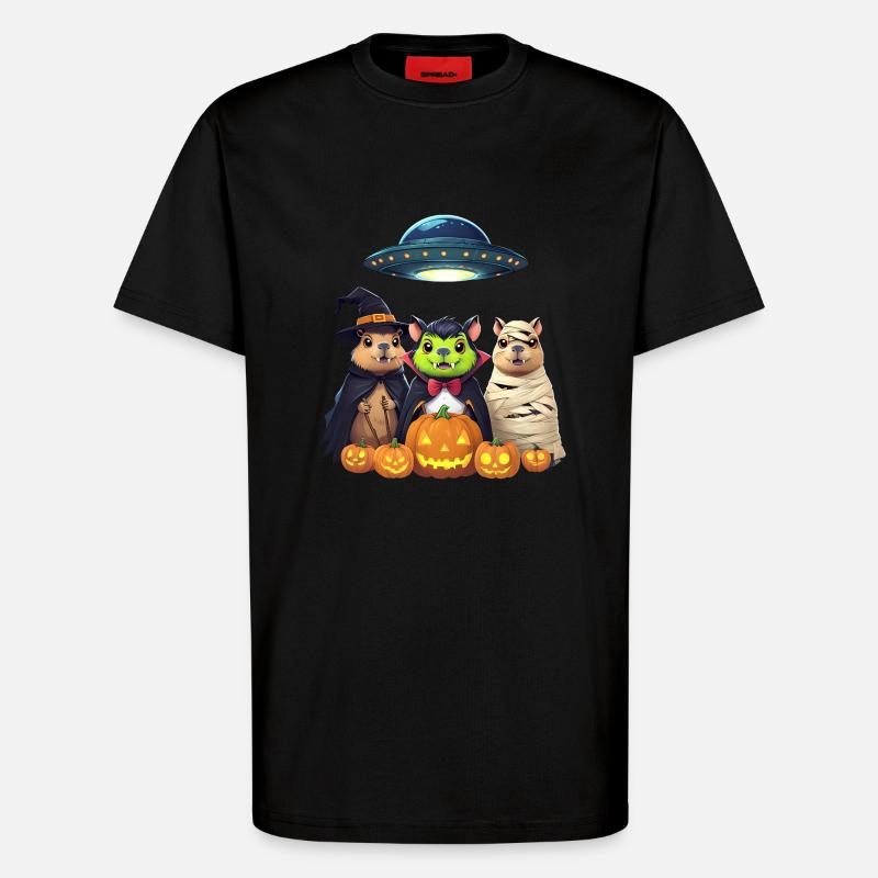 Halloween Capybara Hamster Geist Geschenkidee - T-Shirt - made by SPREAD - SOLID BLACK
