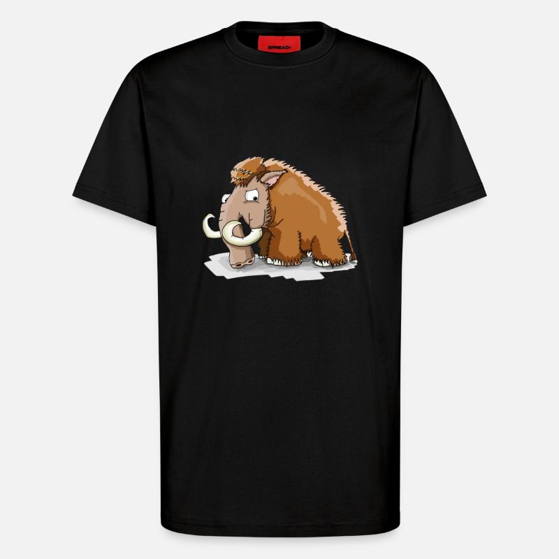 Grumpy mammoth! Gift idea - T-Shirt - made by SPREAD - SOLID BLACK