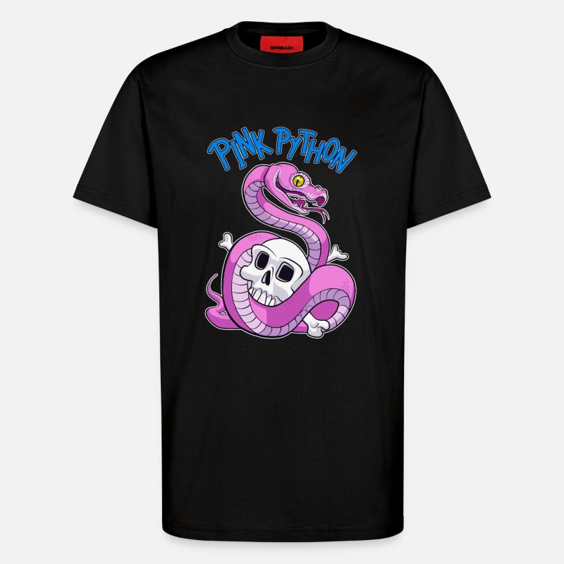 Pink Python (Blue) - T-shirt bio décontracté fabriqué en UE - SOLID BLACK