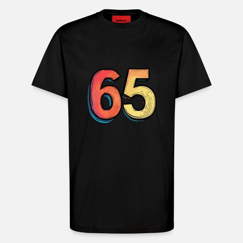 Bande dessinée à 65 numéros - T-shirt bio décontracté fabriqué en UE - SOLID BLACK