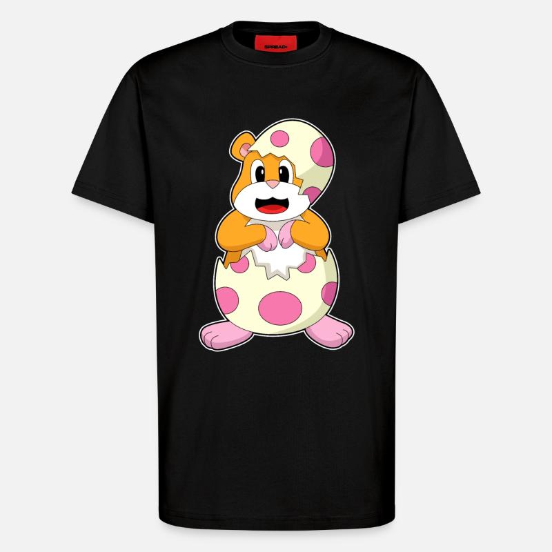 Hamster Eierschale Ei - T-Shirt - made by SPREAD - SOLID BLACK