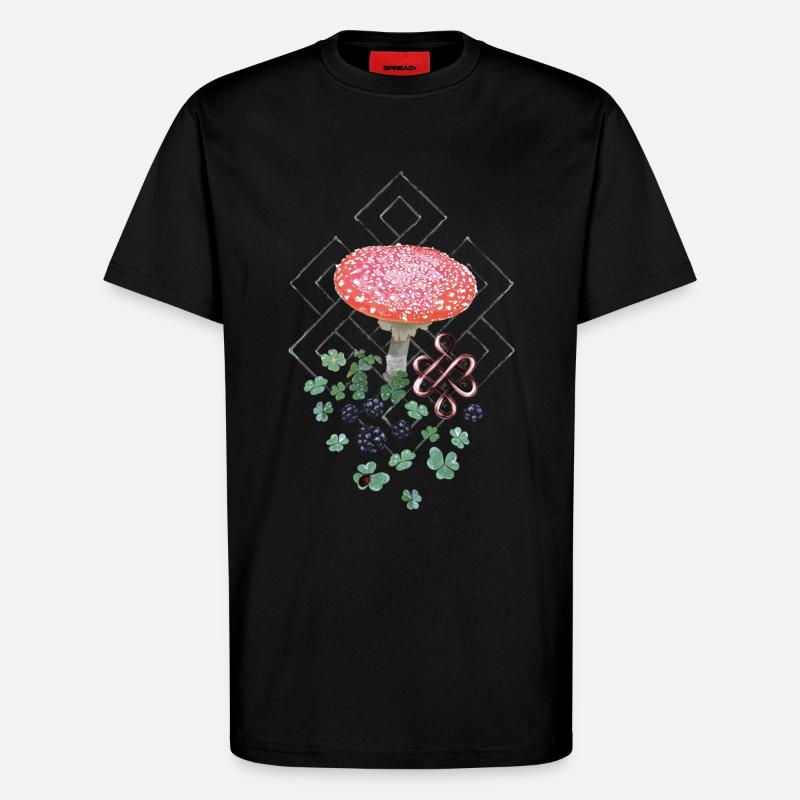 Trèfle Lucky Toadstool - T-shirt bio décontracté fabriqué en UE - SOLID BLACK
