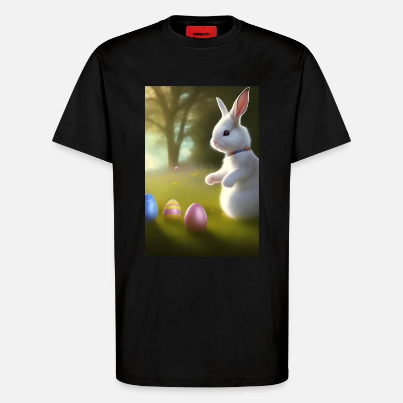 Easter Bunny with Easter Eggs - T-Shirt - made by SPREAD - SOLID BLACK
