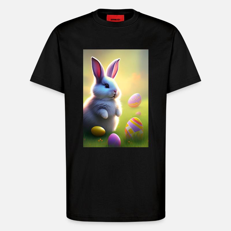 Osterhase mit Oster Eier - T-Shirt - made by SPREAD - SOLID BLACK