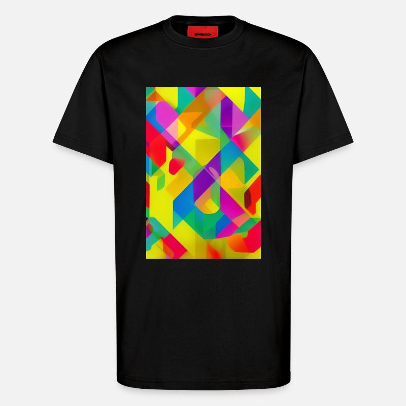 Retro Muster Bunt - T-Shirt - made by SPREAD - SOLID BLACK