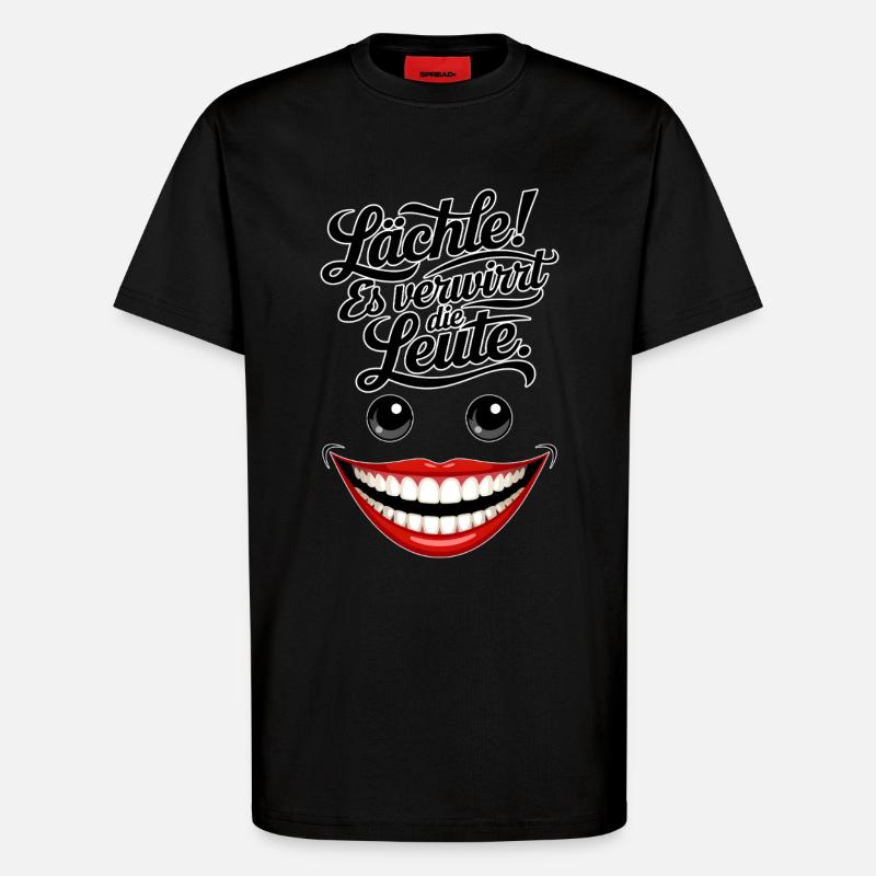 Toujours souriant - T-shirt bio décontracté fabriqué en UE - SOLID BLACK