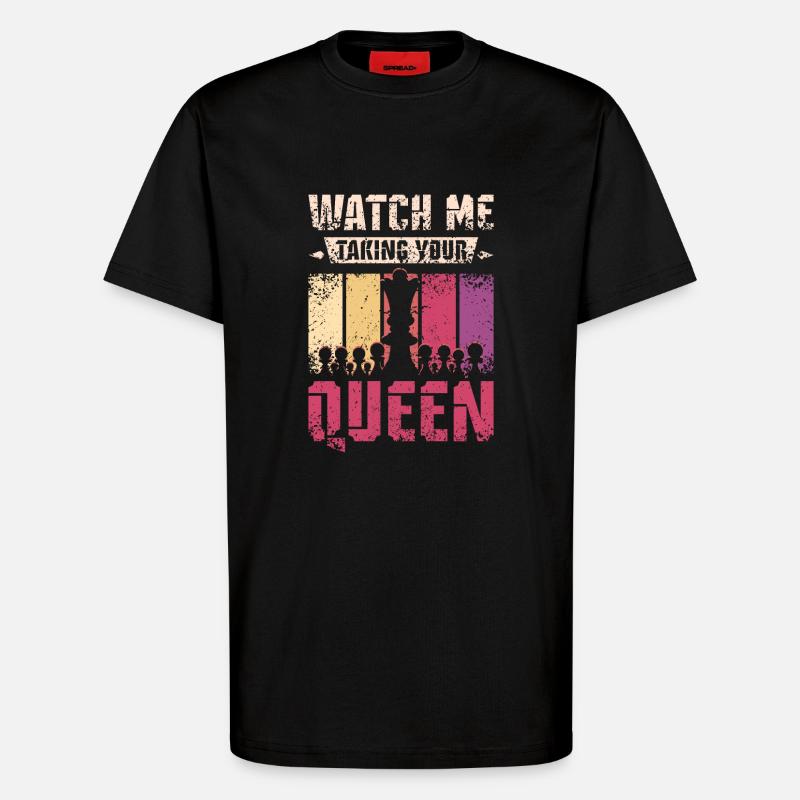 Prendre votre reine aux échecs - T-shirt bio décontracté fabriqué en UE - SOLID BLACK