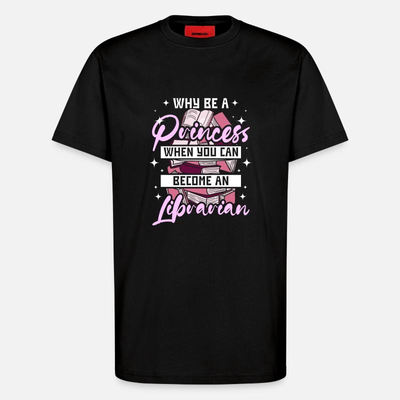 Femme princesse bibliothécaire - T-shirt bio décontracté fabriqué en UE - SOLID BLACK