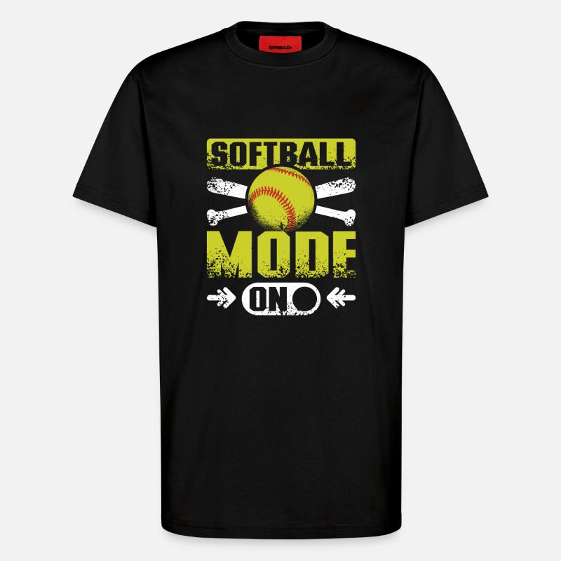 Mode softball activé - T-shirt bio décontracté fabriqué en UE - SOLID BLACK