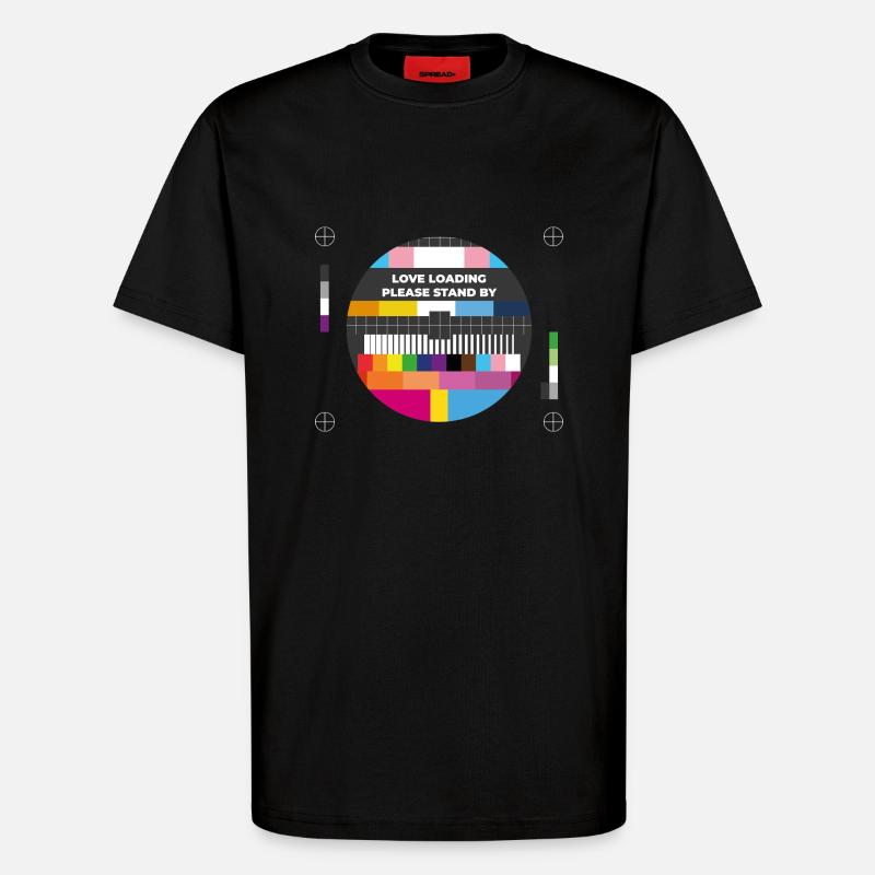 LOVE LOADING Please stand by. - T-Shirt - made by SPREAD - SOLID BLACK
