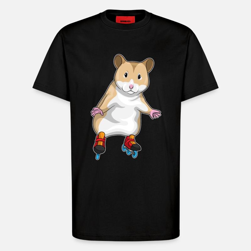 Hamster Inline skating Inline skates - T-Shirt - made by SPREAD - SOLID BLACK