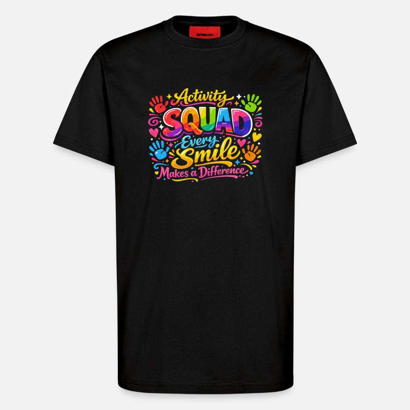 Équipe Animation : Chaque Sourire Compte - T-shirt bio décontracté fabriqué en UE - SOLID BLACK