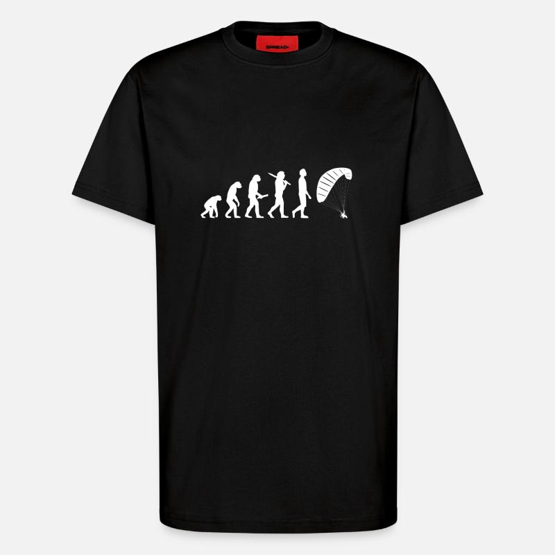 Paragliding Paraglider Evolution - T-Shirt - made by SPREAD - SOLID BLACK