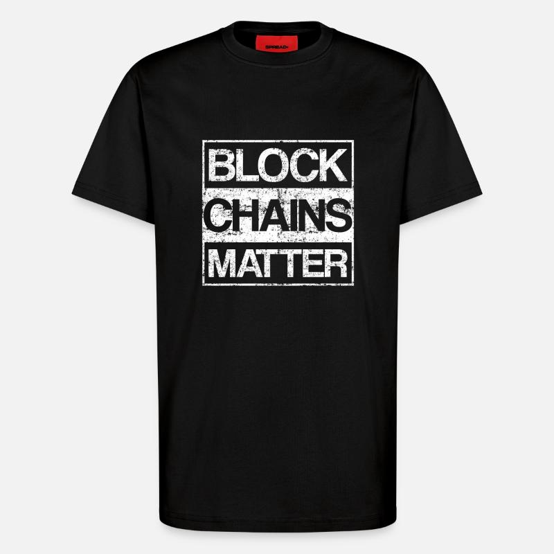 Blockchains Matter Crypto-monnaie - T-shirt bio décontracté fabriqué en UE - SOLID BLACK