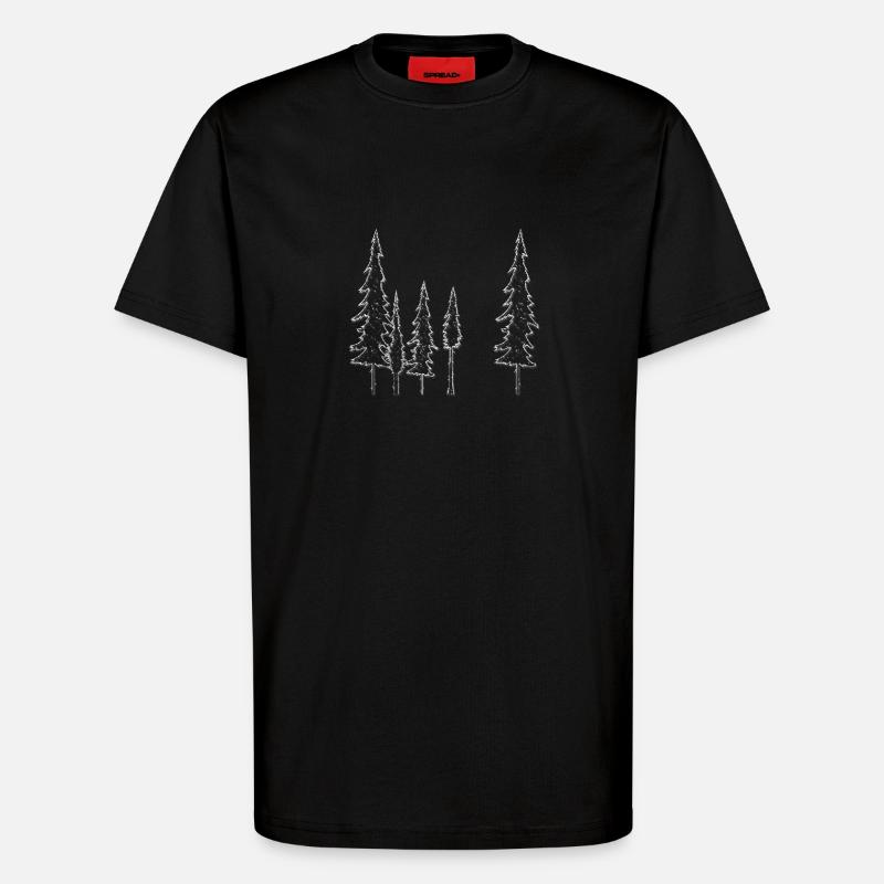 Trees Forest - T-Shirt - made by SPREAD - SOLID BLACK