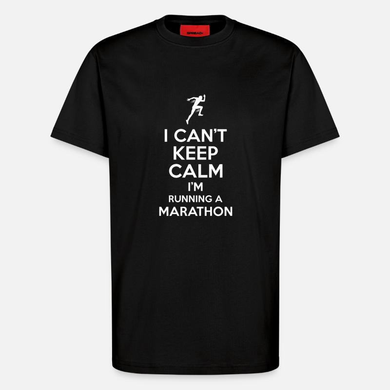 Marathon Spruch Keep Calm - T-Shirt - made by SPREAD - SOLID BLACK