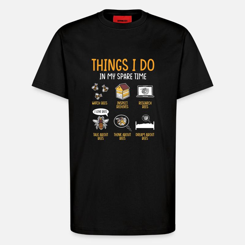 Beekeeper Gift Beekeeping Bees - T-Shirt - made by SPREAD - SOLID BLACK