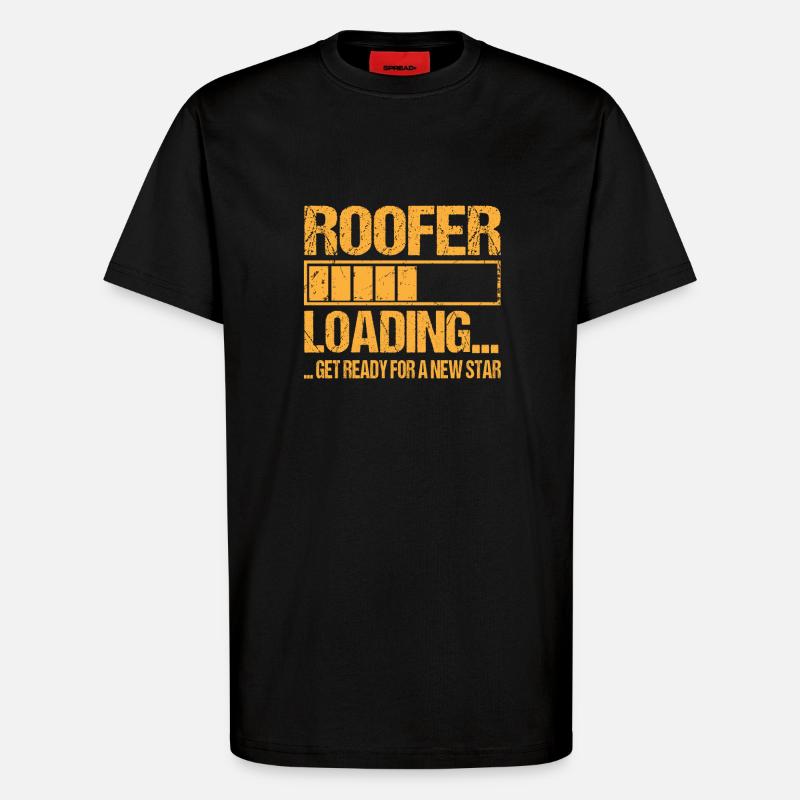 Roofer loading Roofer Training - T-Shirt - made by SPREAD - SOLID BLACK
