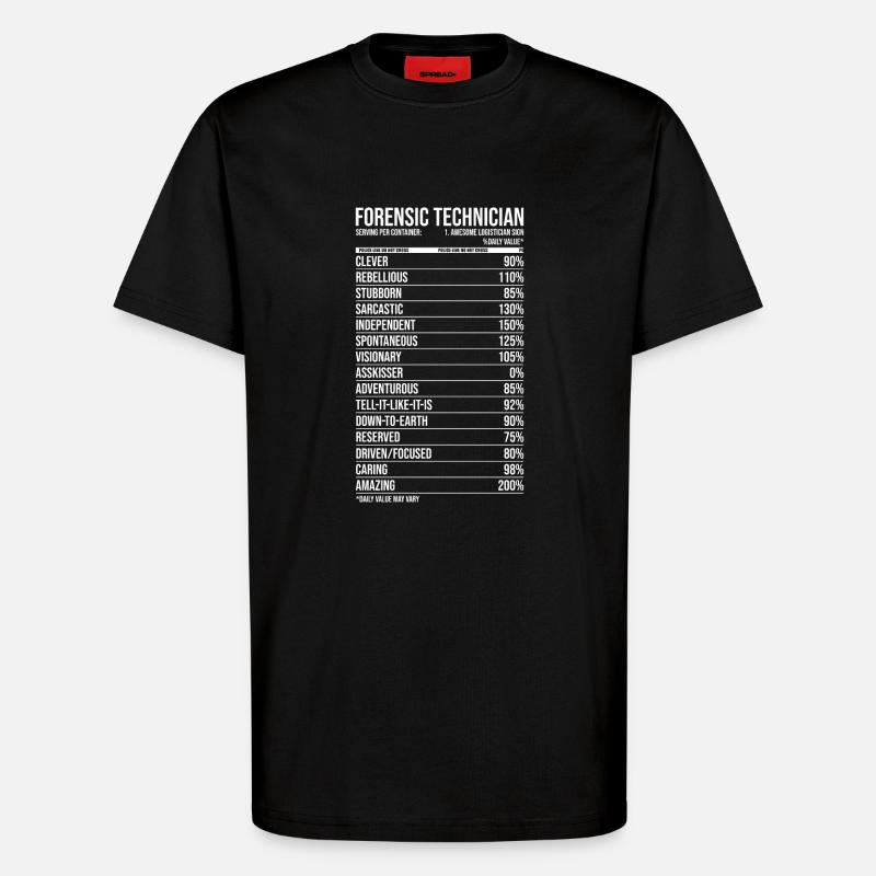 Forensic Technician - T-Shirt - made by SPREAD - SOLID BLACK