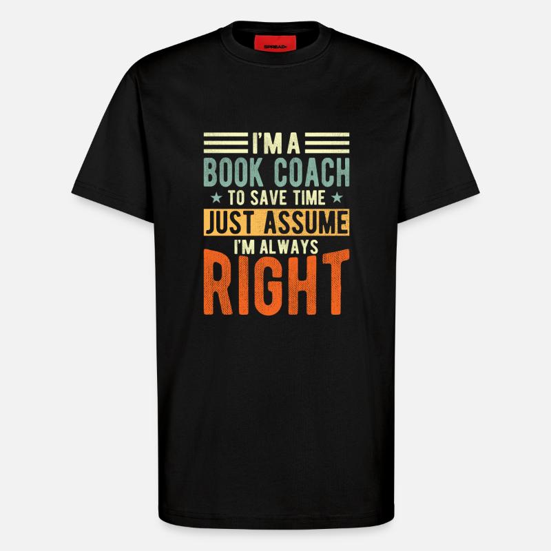 Buchtrainer - T-Shirt - made by SPREAD - SOLID BLACK