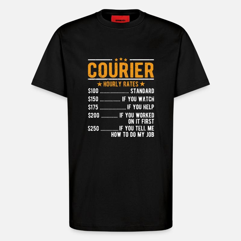 Courier hourly wage - T-Shirt - made by SPREAD - SOLID BLACK