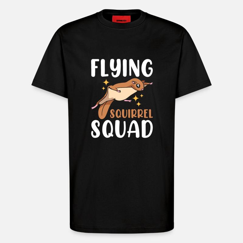 Flying Squirrel Squad - T-Shirt - made by SPREAD - SOLID BLACK